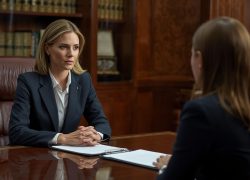 lawyer with client